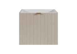 Meuble sous-vasque suspendu HARMO 50 cm Façade rainuré cachemire semi-mat