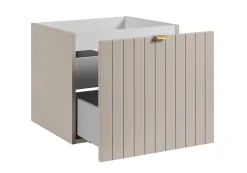 Meuble sous-vasque suspendu HARMO 50 cm Façade rainuré cachemire semi-mat