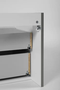Meuble sous-vasque suspendu HARMO 60 cm Façade rainuré vert semi-mat
