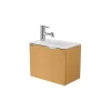 Meuble suspendu pour lave-mains 1 porte SANINDUSA Alicante 40x25 hauteur 33cm couleur hêtre (lave-mains et mitigeur non inclus)