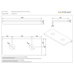 Meuble suspendu pour lave-mains 1 porte SANINDUSA Alicante 40x25 hauteur 33cm couleur hêtre (lave-mains et mitigeur non inclus)