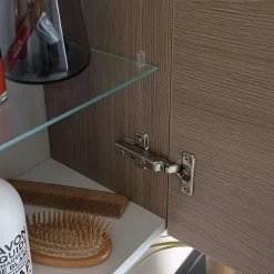 Meuble Suspendu Pour Salle De Bains Chêne Naturel 1 Porte Avec Poignée Rimini