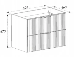 Meuble suspendu sous lavabo FLOW blanc 60 cm
