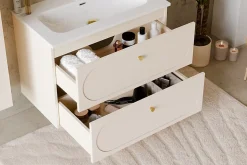 Meuble suspendu sous lavabo DONNA SAND beige 80 cm