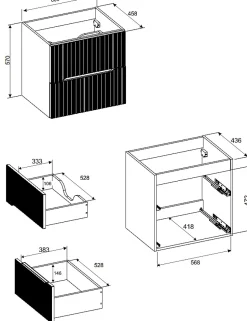 Meuble suspendu sous lavabo NORDIC chêne cremona 60 cm