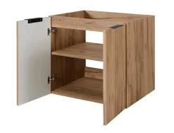 Meuble suspendu sous lavabo avec 2 portes FLOW CHÊNE 60 cm