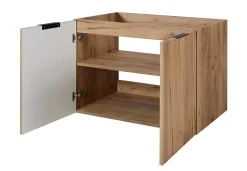 Meuble suspendu sous lavabo avec 2 portes FLOW CHÊNE 80 cm