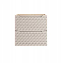 Meuble suspendu sous vasque OCEAN chêne et beige 60 cm - 2 tiroirs façades 3D