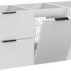 Meuble suspendu sous vasque avec panier à linge ADEL BLANC 160 cm