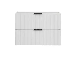 Meuble suspendu sous vasque avec panier à linge ADEL BLANC 160 cm