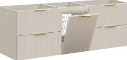 Meuble suspendu sous vasque avec panier à linge ADEL CACHEMIRE 160 cm