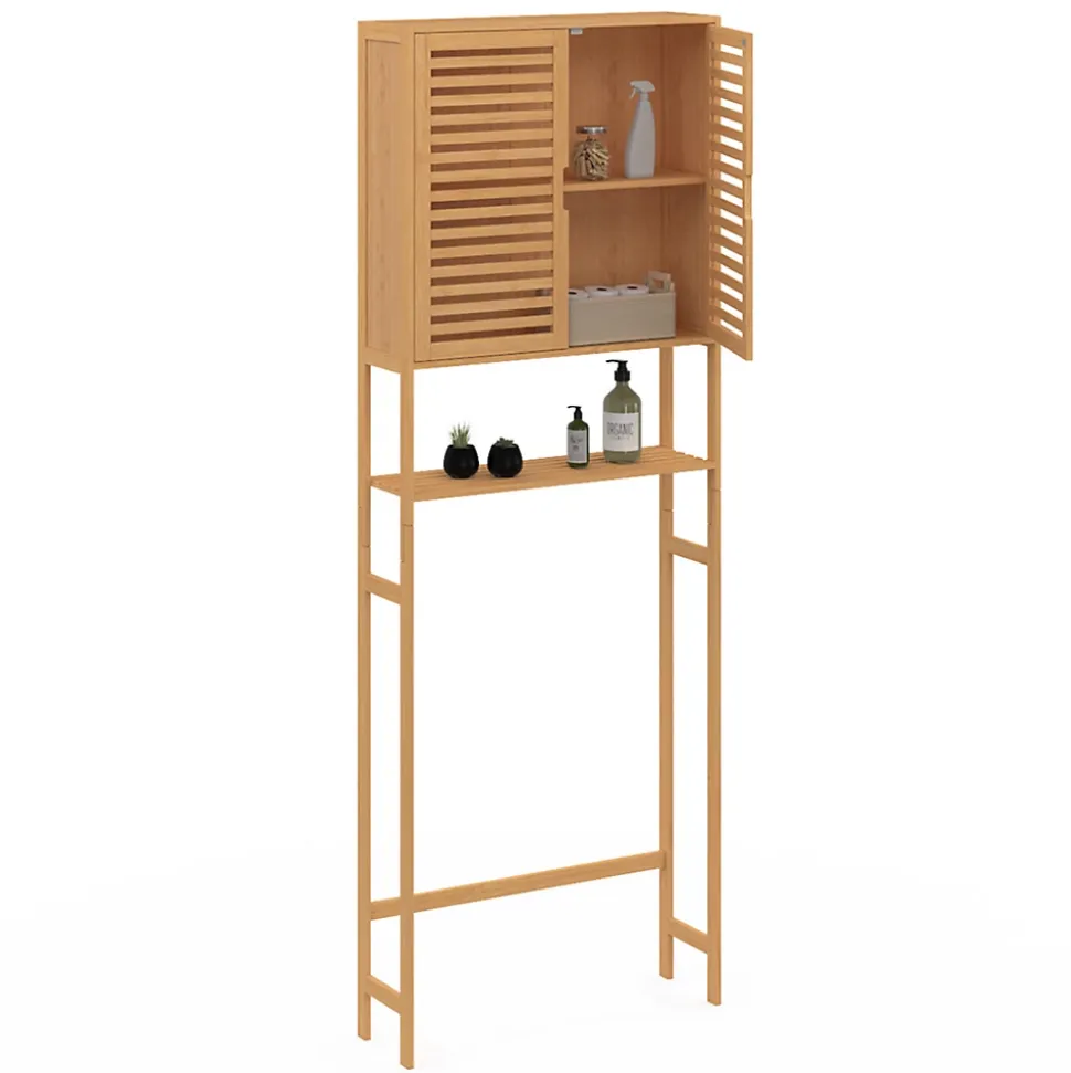 Meuble étagère dessus WC placard bambou BEA