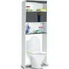 Meuble étagère WC 2 portes effet bois