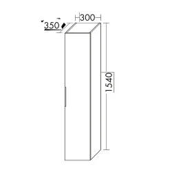 Meuble vasque 90 cm BURGBAD Olena blanc brillant + colonne