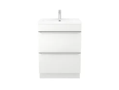Meuble vasque à poser blanc l.60 cm Imandra + plan vasque blanc céramique Nira, GoodHome