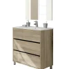 Meuble Vasque avec miroir coloris Cambrian - Hauteur 90 x Longueur 81.5 x Profondeur 46.5 cm