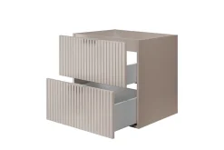 Meuble vasque, Cachemire, 60 x 57 x 46 cm, poignée argentée, sans plateau