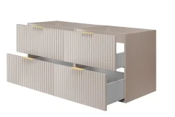 Meuble vasque, Cachemire, 120 (2 x 60) x 57 x 46 cm, poignée dorée, sans plateau