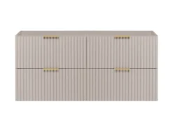 Meuble vasque, Cachemire, 120 (2 x 60) x 57 x 46 cm, poignée dorée, sans plateau