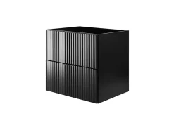 Meuble vasque, Noir, 60 x 57 x 46 cm, poignée noire, sans plateau