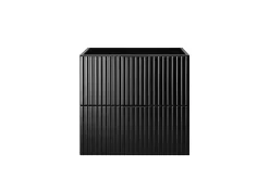 Meuble vasque, Noir, 60 x 57 x 46 cm, poignée noire, sans plateau