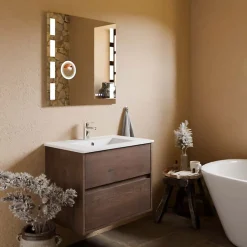 Meuble vasque suspendu ALIXIA 70 cm + miroir Excell Plus