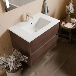 Meuble vasque suspendu ALIXIA 70 cm + miroir Excell Plus