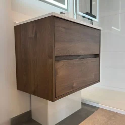 Meuble vasque suspendu ALIXIA 70 cm + miroir Excell Plus
