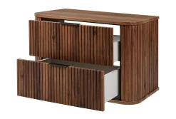 Meuble vasque suspendu pour salle de bain, chêne noyer, 80,4 x 51,7 x 41,5 cm