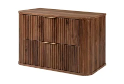 Meuble vasque suspendu pour salle de bain, chêne noyer, 80,4 x 51,7 x 41,5 cm