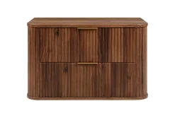 Meuble vasque suspendu pour salle de bain, chêne noyer, 80,4 x 51,7 x 41,5 cm