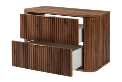 Meuble vasque suspendu pour salle de bain, chêne noyer, 80,4 x 51,7 x 41,5 cm