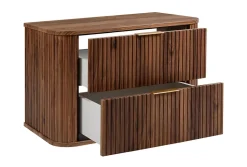 Meuble vasque suspendu pour salle de bain, chêne noyer, 80,4 x 51,7 x 41,5 cm
