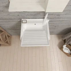 Meuble Évier 45Cm Chêne Blanc Avec Planche À Laver - Pratique