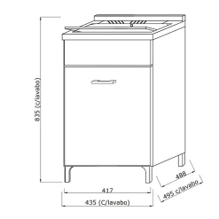 Meuble Évier 45Cm Chêne Blanc Avec Planche À Laver - Pratique