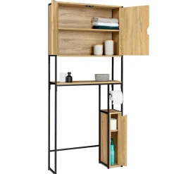 Meuble WC 3 en 1 avec armoires de rangement DETROIT design industriel