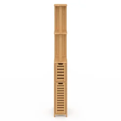 Meuble WC 2 portes bambou BEA avec étagères