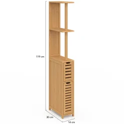 Meuble WC 2 portes bambou BEA avec étagères