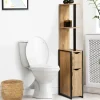 Meuble WC 2 portes DETROIT avec étagères design industriel
