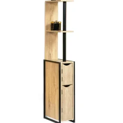Meuble WC 2 portes DETROIT avec étagères design industriel
