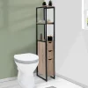Meuble WC 3 portes DETROIT design industriel avec étagères