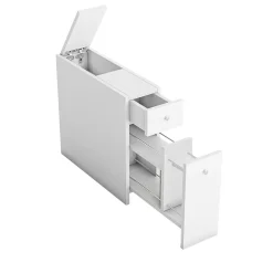 Meuble WC blanc, 2 tiroirs rangement 1 porte MARFA
