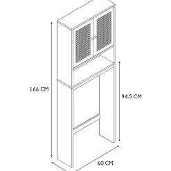 Meuble WC cannage et bois Bali - Type: Mobilier