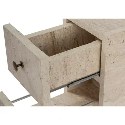 Meuble WC effet travertin, 2 tiroirs 1 porte MARFA