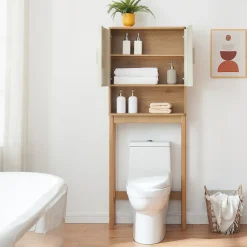 Meuble WC Ferrersp 160 x 63 x 20 cm effet chêne sable naturel en.casa