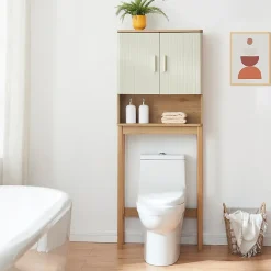 Meuble WC Ferrersp 160 x 63 x 20 cm effet chêne sable naturel en.casa