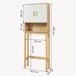 Meuble WC Ferrersp 160 x 63 x 20 cm effet chêne sable naturel en.casa