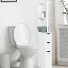 Meuble WC étagère WILLY bois 3 portes blanc