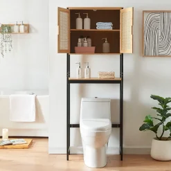 Meuble WC Tervola 172 x 63 x 27 cm noir naturel en.casa