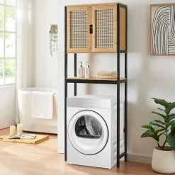 Meuble WC Tervola 172 x 63 x 27 cm noir naturel en.casa